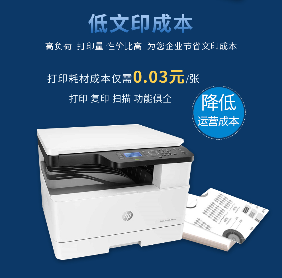 惠普(hp)打印机m436n/m436nda/433a3a4黑白激光一体机打印复印扫描