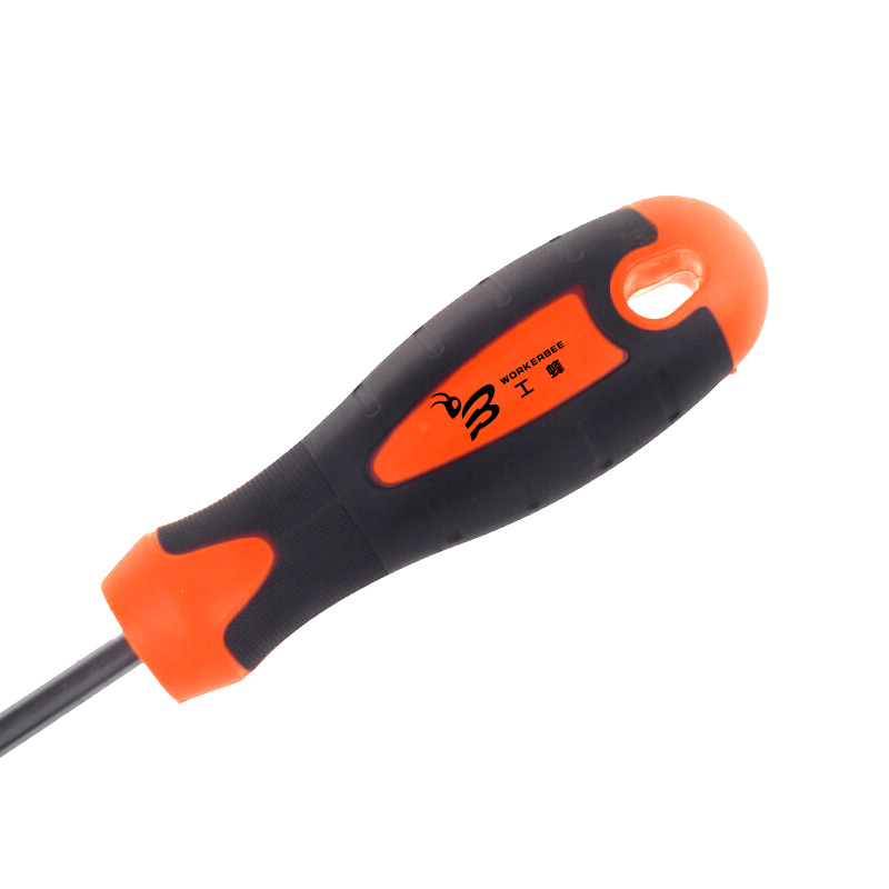 工蜂螺丝刀铬钒钢起子十字一字双色防滑手柄改锥穿心螺丝刀可敲击螺丝刀 十字一字螺丝
