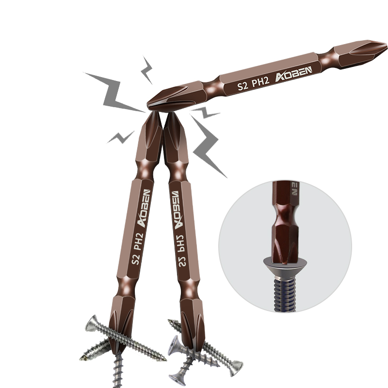 奥奔（AOBEN） 电动螺丝刀批头十字风批头电动起子头强磁性特级电披头电钻套装6