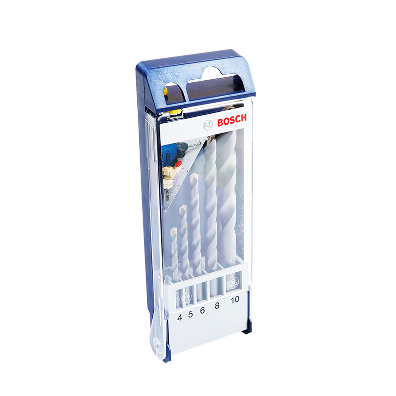 博世 （BOSCH）三角柄小蓝盒专业混凝土钻头石工钻头冲击钻头套装 5支装