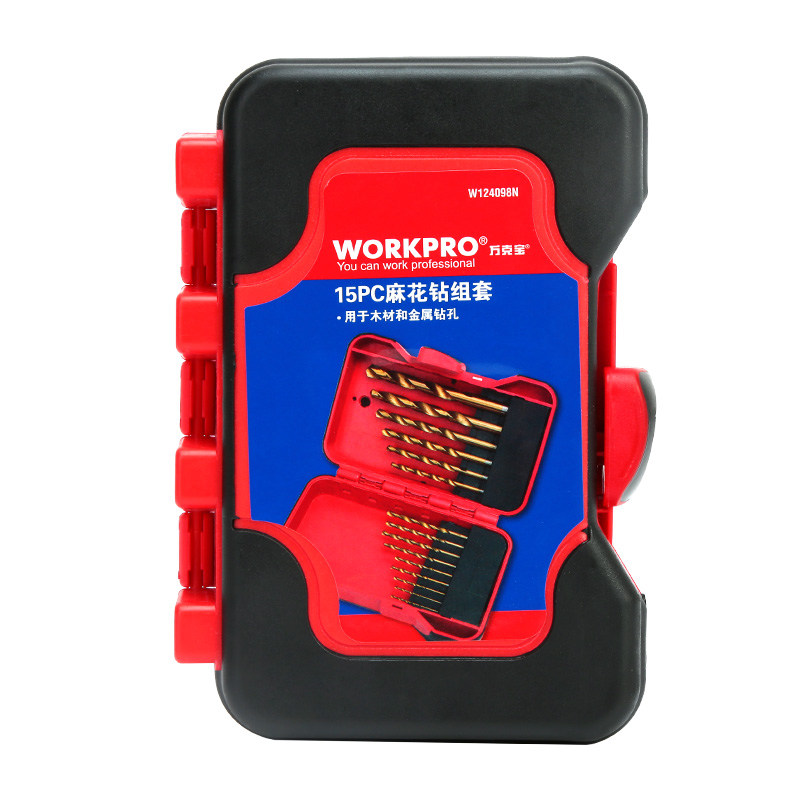 万克宝 优质高硬度麻花钻头套装 直柄多规格多用塑料铜铝木工钻头 瓷砖钻头 手电钻