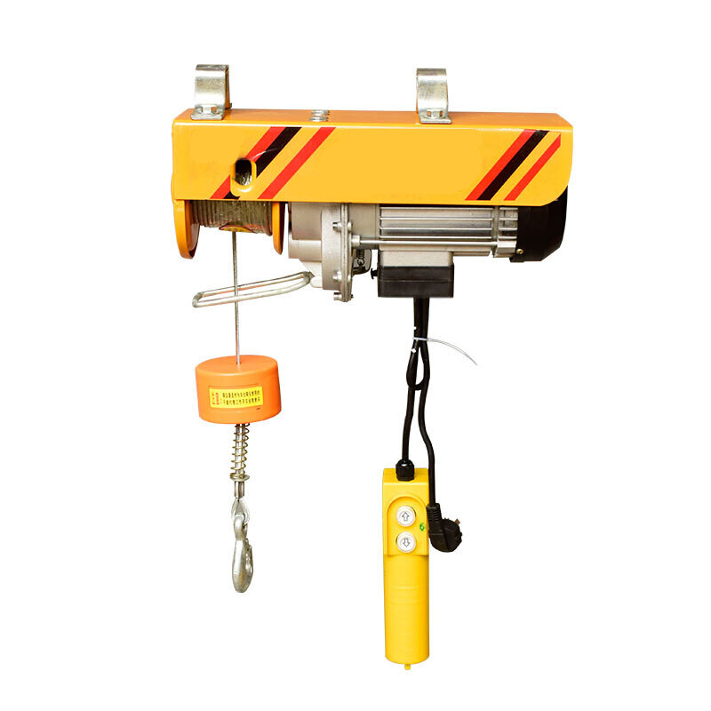 定制微型电动葫芦 220V家用小型吊机0.5吨建筑装修提升机跑车带遥控器 乳白色