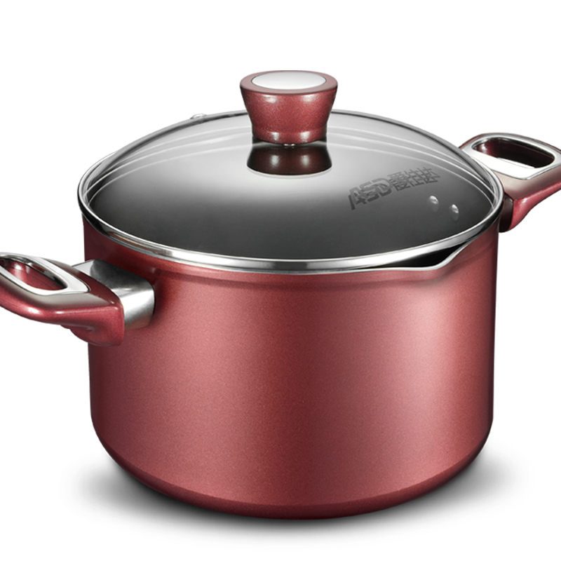 爱仕达汤锅煲汤炖锅不粘锅 锅具加厚双耳家用燃气电磁炉大熬汤锅 24cm